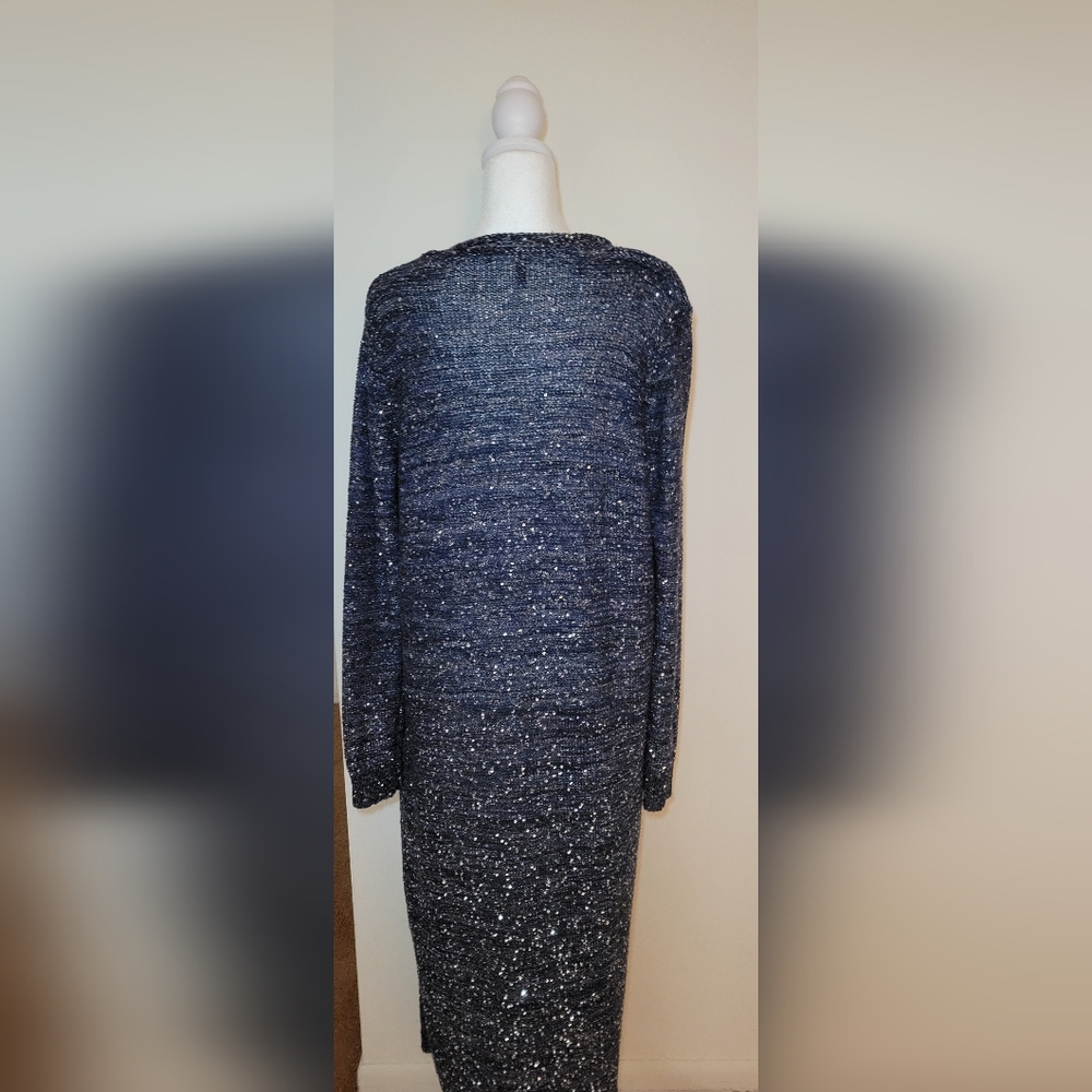 White House Black Market Sequin Duster Cardigan M ❤️🔥❤️🔥 - Picture 8 of 9